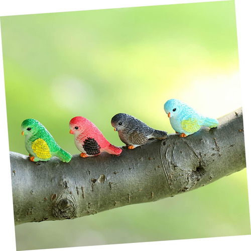 1 Juego De Figuras De Pájaros En Miniatura Con Pequeño Nido