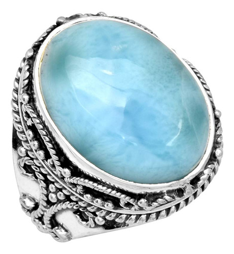 Yotreasure Anillo De Plata De Ley 925 Maciza De Larimar De .