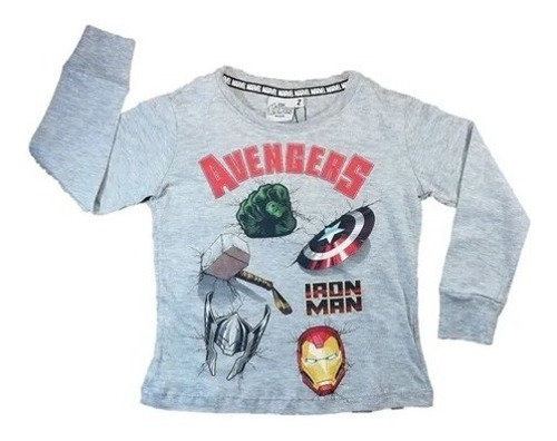 Remera Manga Larga Capitán América Marvel Disney Para Niños