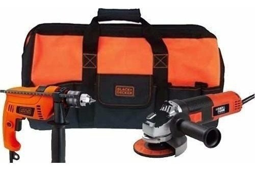 Kit Taladro 550w + Esmeriladora 820w Maleta Black And Decker