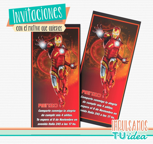 Iron Man - Tarjetita Para Imprimir