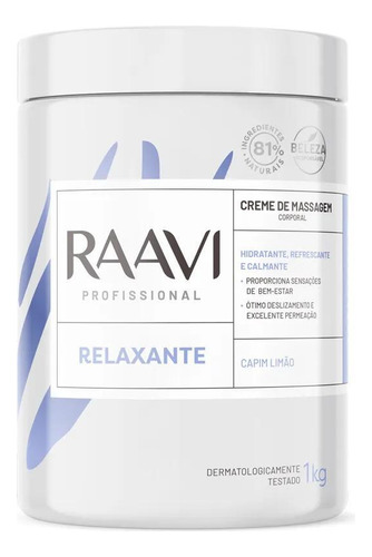 Creme De Massagem Corporal Relaxante 1kg - Raavi