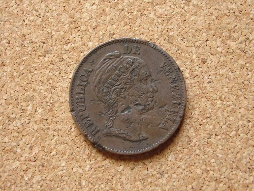 Moneda Venezuela 1 Centavo Monaguero 1858 Libertad Relieve