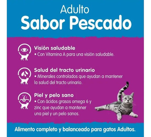 Imagen 4 de 7 de Alimento Whiskas Pescado 11 Kg