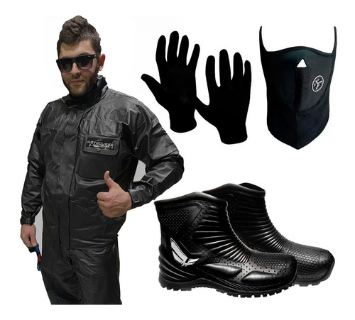 Traje Lluvia Proter + Botas + Guantes + Mascara ** - Fas