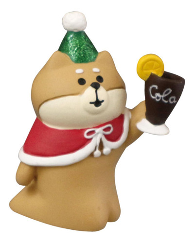 6 Estatua Navideña En Miniatura, Figura De Animal, Shiba