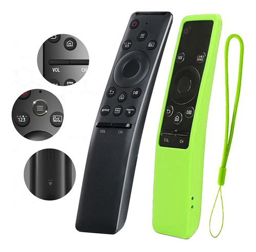 KOPIRA Control Remoto Compatible con Samsung Smart Tv bn59-01259b Universal Control Remoto Reemplazo para Samsung 4k Uhd Tv 6 Series 7 Series Lcd Control Directo + Funda verde brillante