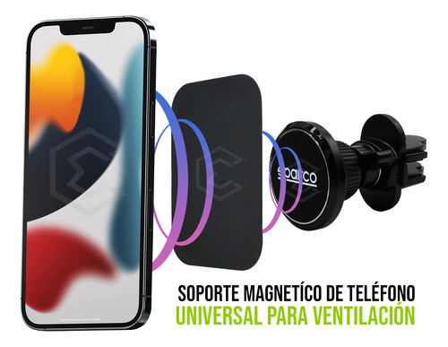 Soporte Porta Celular Magnético C/ Cargador Cable Usb Sparco