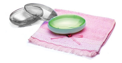 Saboneteira Oval Com Tampa Para Banheiro Cristal London Cor Sortido