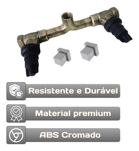 Kit Base Misturador + Acabamento Cromado Padrão Deca