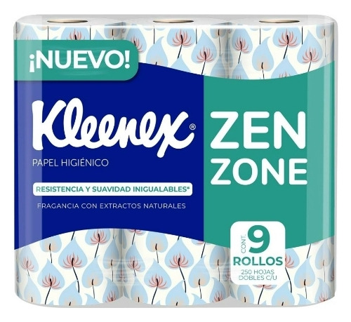 Papel Higiénico Kleenex, 9 Rollos De 250 Hojas Dobles C/ U