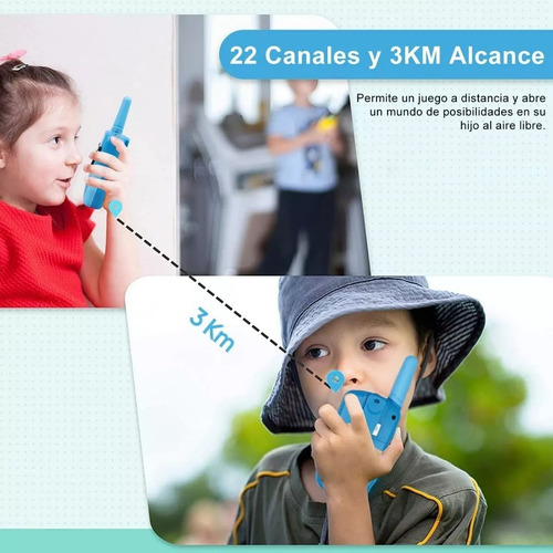 ..radio Walkie Talkie Para Niños Con 22 Canales 3 Millas 2 P