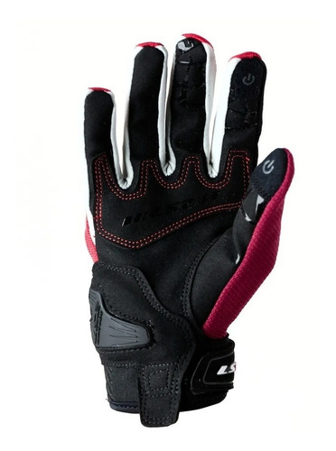 Imagen 4 de 9 de Guantes Moto Cortos Ls2 Dart 2 Mujer Rojo Gris