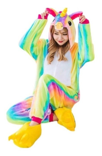 Linda Pijama Enterizo Unicornio Multicolor Para Mujer Y Niña