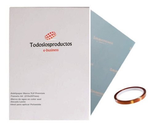 Imagen 1 de 9 de Papel Premium Tlp Para Sublimación A4 Para Taza Gorra+ Cinta