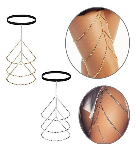 Cadenas De Piernas Sexy Con Joyeria De Oro Para Mujer 2pcs