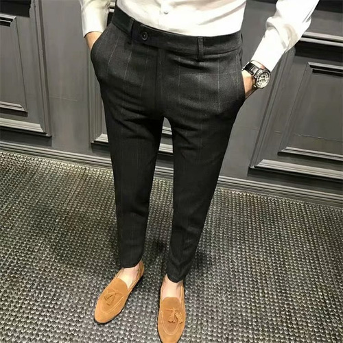 Pantalon De Vestir Hombre Clásico Formal Slim A Cuadros