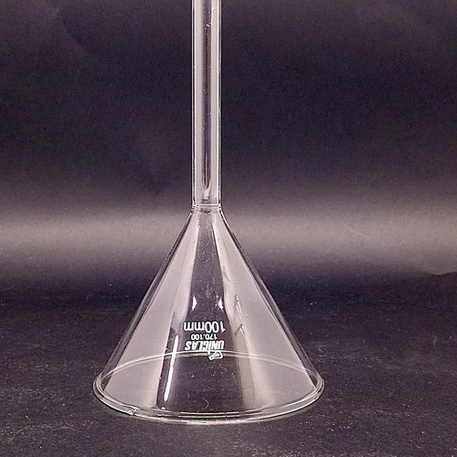 Funil Liso Haste Curta 100mm Vidro 3.3 /125ml - 10 Unds