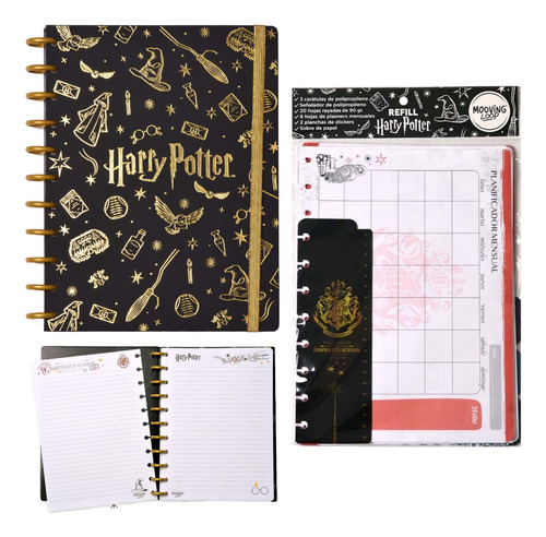 Kit Cuaderno Discos Mooving Loop Harry Potter Repuesto Hojas
