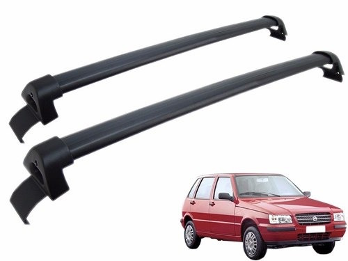 Rack Em Aluminio Fiat Uno 4 Portas 1984 A 2013 - Cor Preta