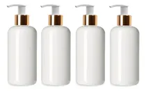 Comprar 4 Dispensadores Para Jabón De Lujo Blanco Dorado 250ml