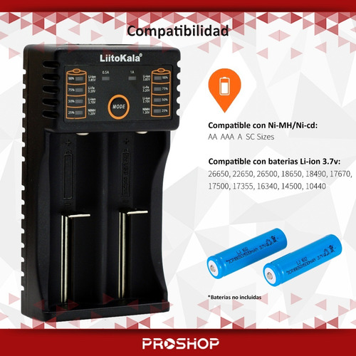 Cargador Doble Inteligente De Pilas Aa Aaa 26650 18650 14500
