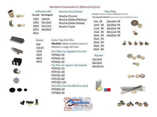 Imán 30mm x 5mm Neodimio Potente 13,500 Gauss
