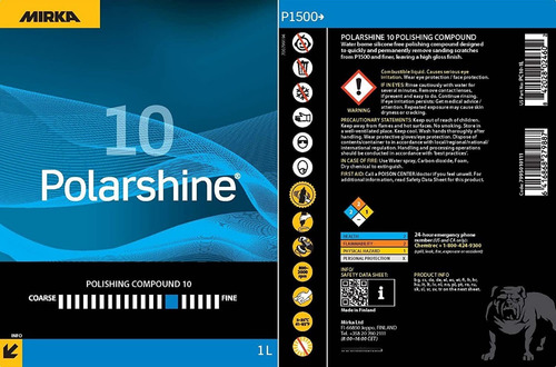 Imagem 5 de 8 de Líquido Polidor Automotivo Polarshine 10 - 1 Litro - Mirka