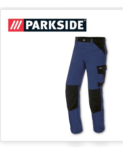 Pantalón Trabajo Hombre Color Azul/negro De Algodón Parkside