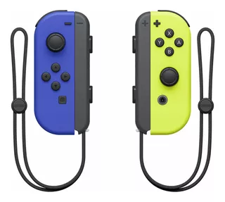 Kit de controle joystick sem fio Nintendo Switch Joy-Con (L)/(R) azul e amarelo-néon