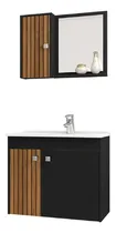 Comprar Móveis Para Banheiro Móveis Bechara  Munique De 56cm De Largura, 54cm De Altura E 29.6cm De Profundidade Com Pia E Móveis Colorida Preto Com Um Furo Para Torneiras