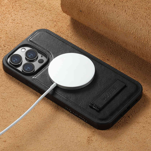 Funda De Teléfono Magsafe De Piel Encerada Al Óleo, Magnética Inalámbrica, A Prueba De Golpes Con Soporte Para Iphone16/promax 15, 14, 13, 12 Series