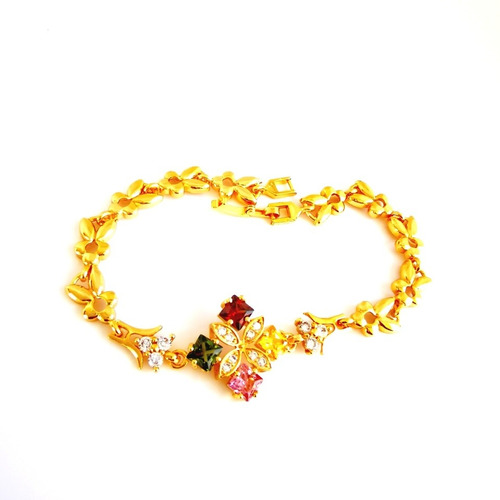 Pulsera Oro 18k Lam  Zirconia + Estuche