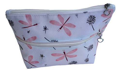 Neceser Con Bolsillo Libélulas Rosa