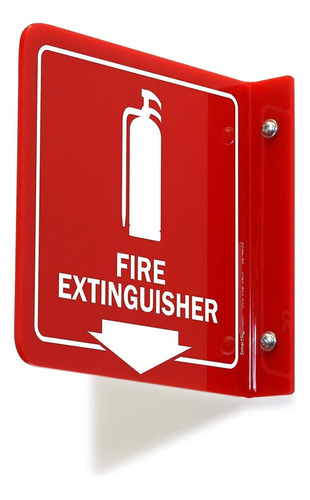 Smartsign Señal Proyeccion  Extintor Incendios  Flecha Abajo