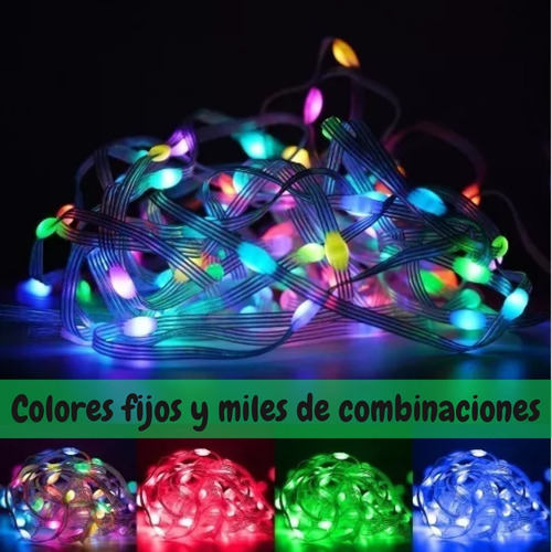 Luzes LED decorativas de Natal Rainbow Effect 10 Mt App/USB Cor das luzes Multicolor
