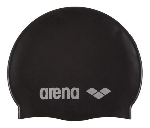 Touca De Natação Arena 100% Silicone Classic Adulto Logo Cor Preto/prata Tamanho Un