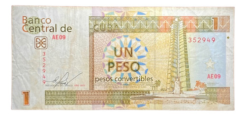 Billete 1 Peso Convertible Cuba 2013 Pick Fx 46d (Usado)