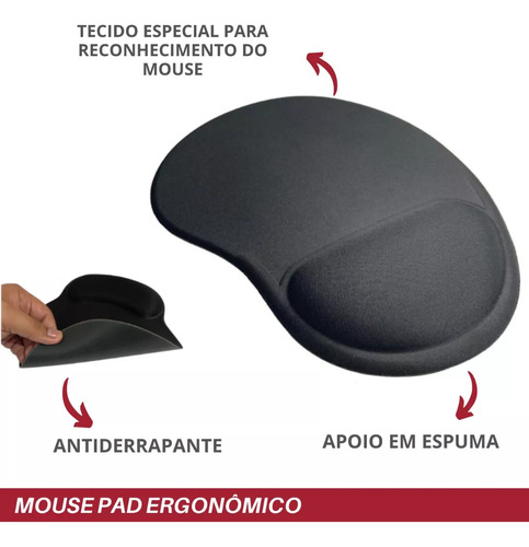 Kit 200 Unidades - Mouse Pad Ergonômico + Apoio De Teclado
