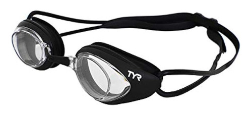 Tyr Black Hawk Racing Goggles, Clear Matte Black, Talla Únic