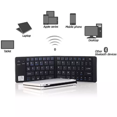 Teclado portátil de bolsillo, teclado Bluetooth plegable Teclado Bluetooth  plegable delgado Teclado plegable de bolsillo delgado Compacto y liviano