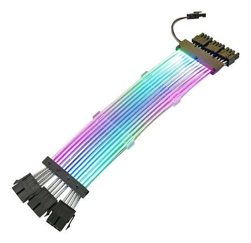 Cable Extensor Rgb Criptoarg Gpu Pcie 8 Pines X3 Aura Sync Color Negro