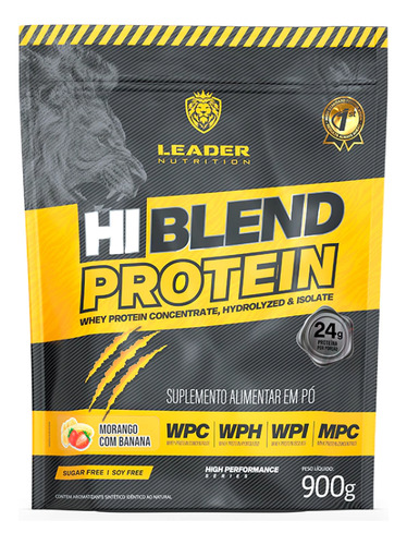 Leader Nutrition Hi Blend Protein 1.8kg Morango com Banana