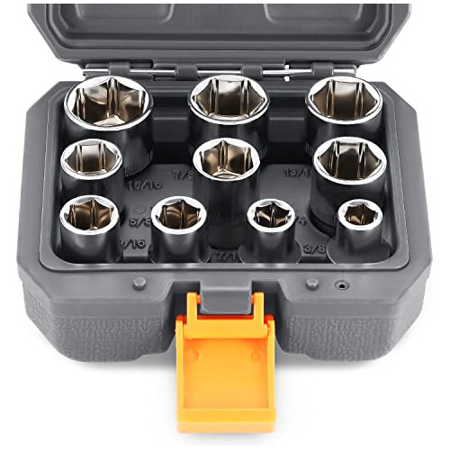 Dna Motoring Tools-00143 Juego De 10 Llaves De Vaso De Impac