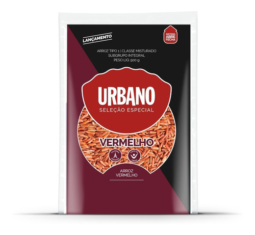 Arroz Integral Urbano Vermelho Pacote 500g Alimento Comida