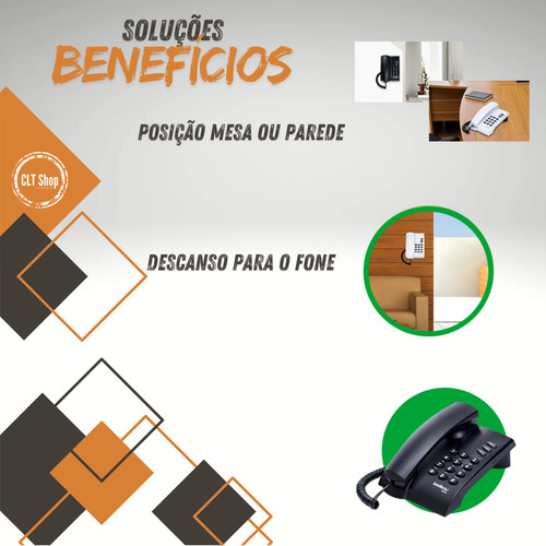 Kit Com 10 Telefone Fixo Com Fio Para Pousada Hotel Motel