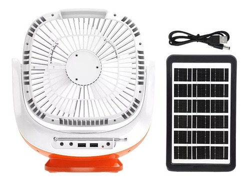 Ventilador Recargable Solar Con Linterna 8 Inch Easy Power