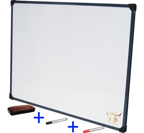 Imagen 2 de 5 de Pizarra Blanca 60x40cm Reforzada + 2 Marcadores + Borrador