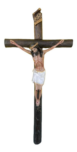 Espectacular Cristo Crucificado Elegante Artesanal 110cm