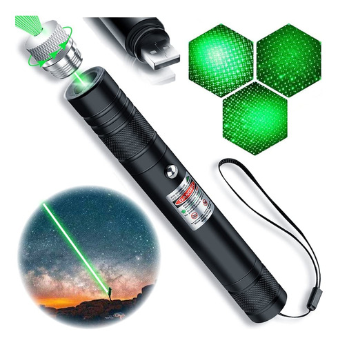 Puntero Laser Verde Foco Ajustable Recargable Usb Cyahvtl